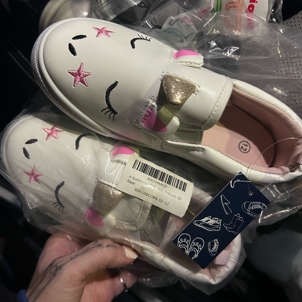 Unicorn Kids Shoes - White and Pink
